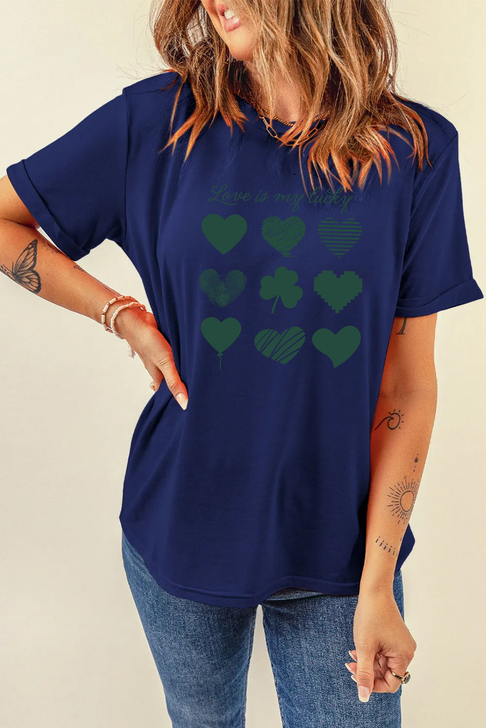 St Patricks Day Love Shamrock Heart Graphic T-Shirt