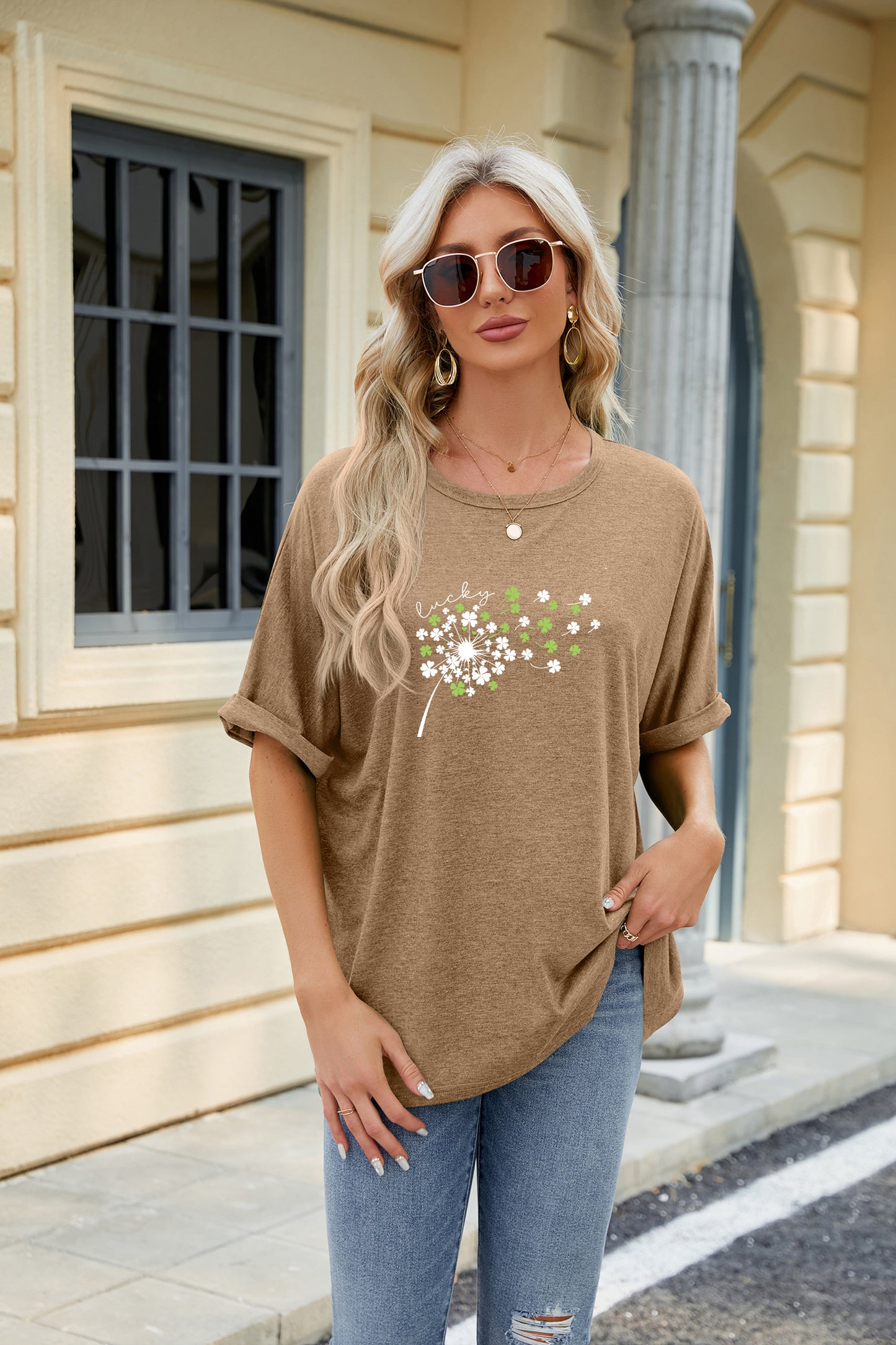 St Patrick’s Day Lucky Clover Dandelion Graphic Tee