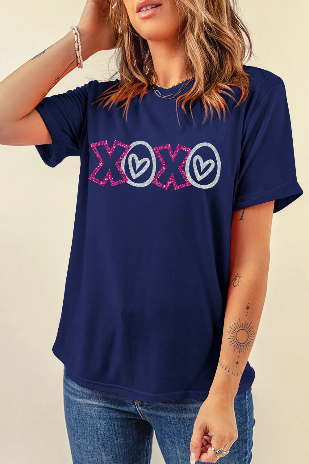 Valentine’s Day Glitter XOXO Heart Tee