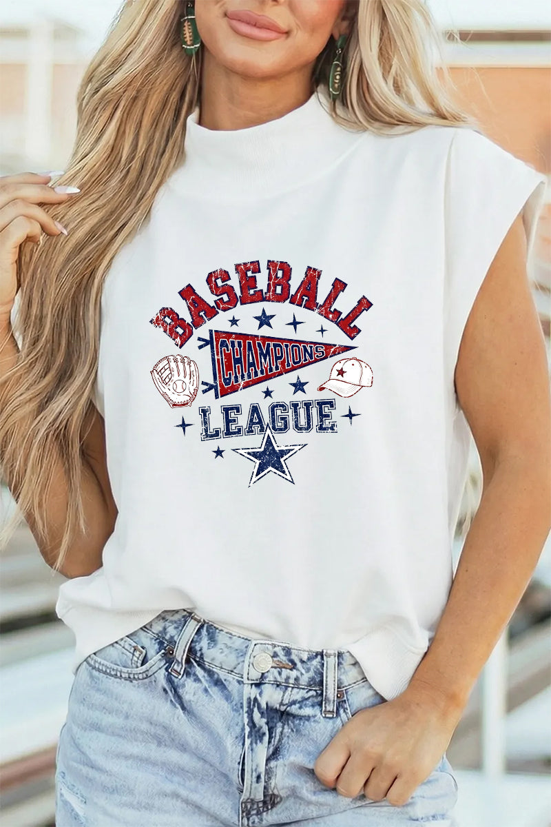 Baseball Graphic Polyester Tee Casual Game Day Trendy