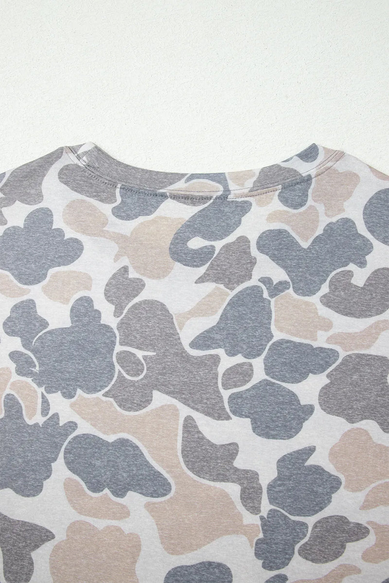 Camo America Graphic Patriotic T Shirt Summer Top