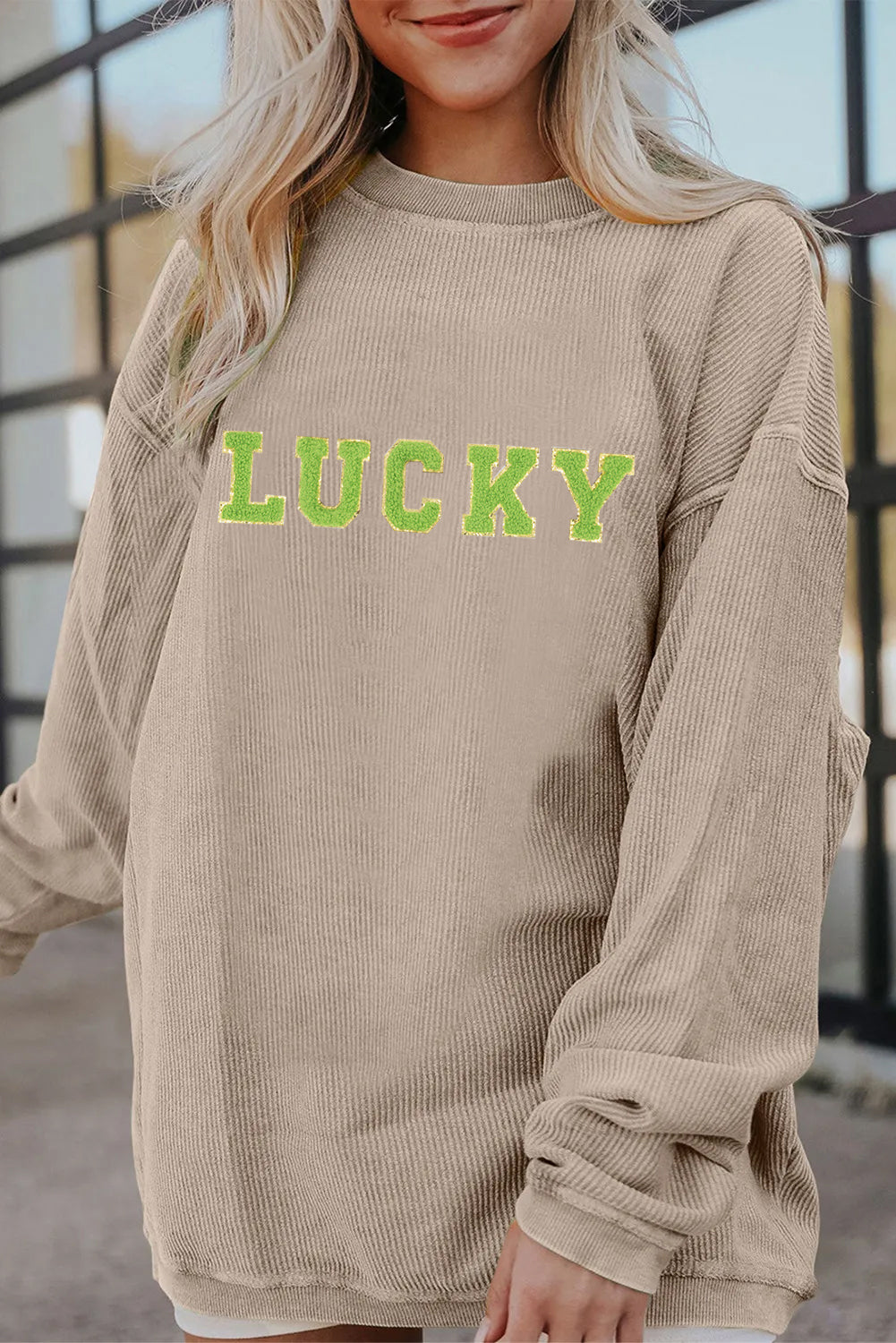 St Patricks Day Lucky Green Letter Sweatshirt