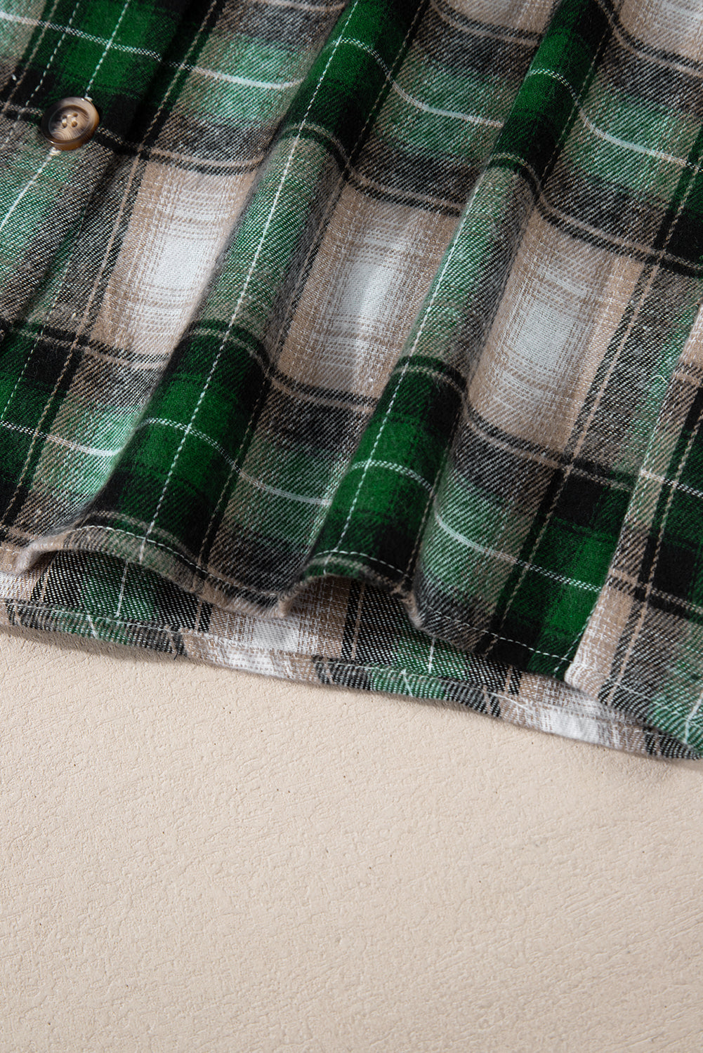 Plaid Print Chest Pocket Buttoned Hooded Shacket