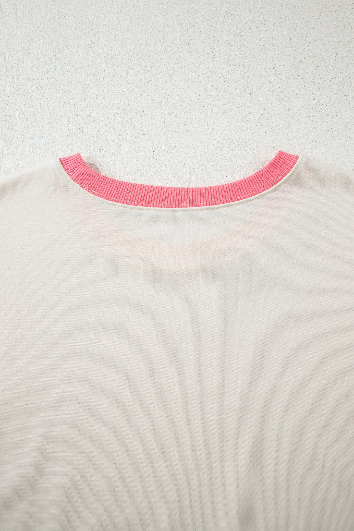 White Color Block Striped Patchwork Dolman Slit Sweatshirt