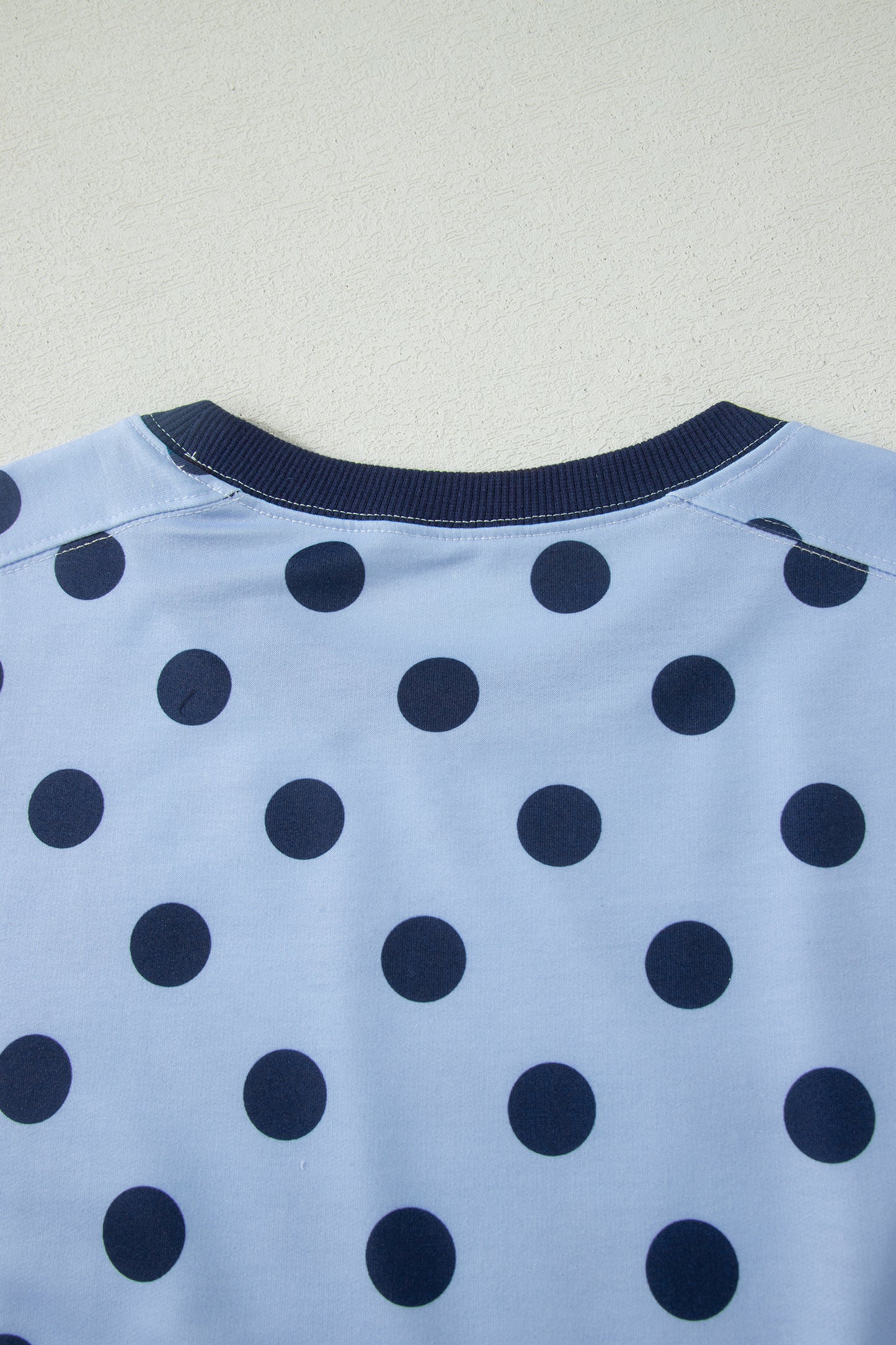 Polka Dot Knit Tee Casual Colorblock Boutique Top