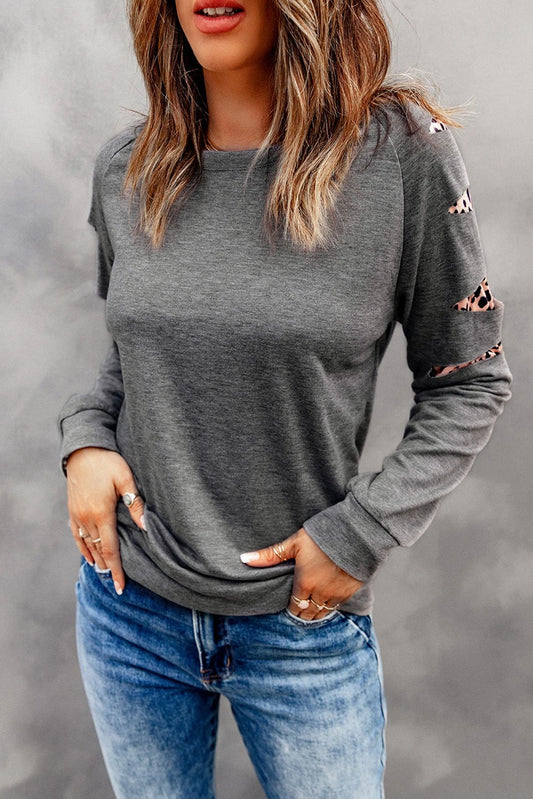 Leopard Insert Sweatshirt