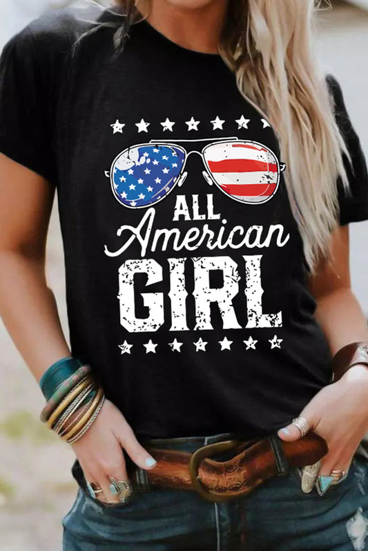 Patriotic Graphic Blend Tee Trendy Independence Day Top