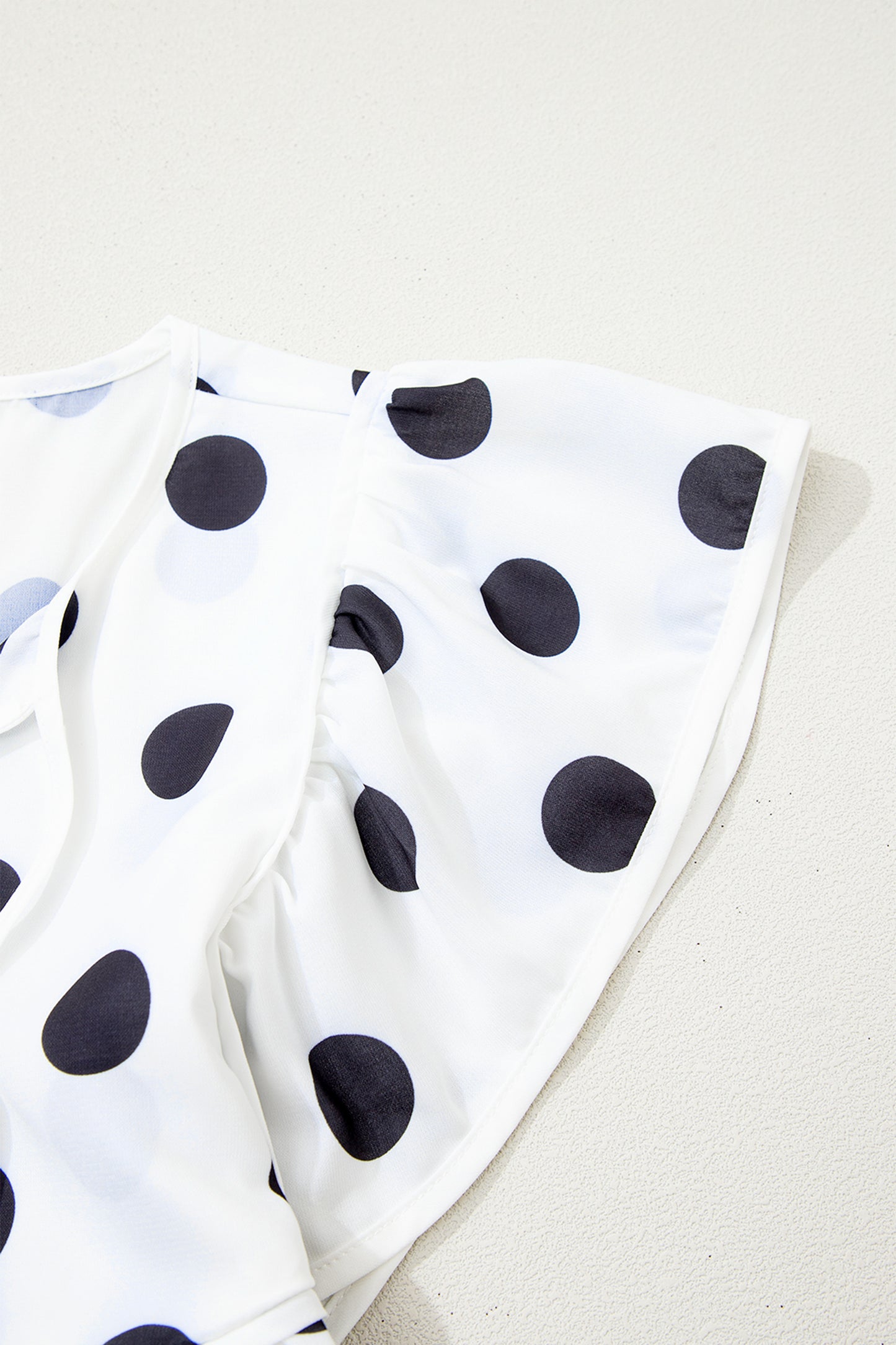 Polka Dot Chiffon Blouse Boho Babydoll Flutter Top