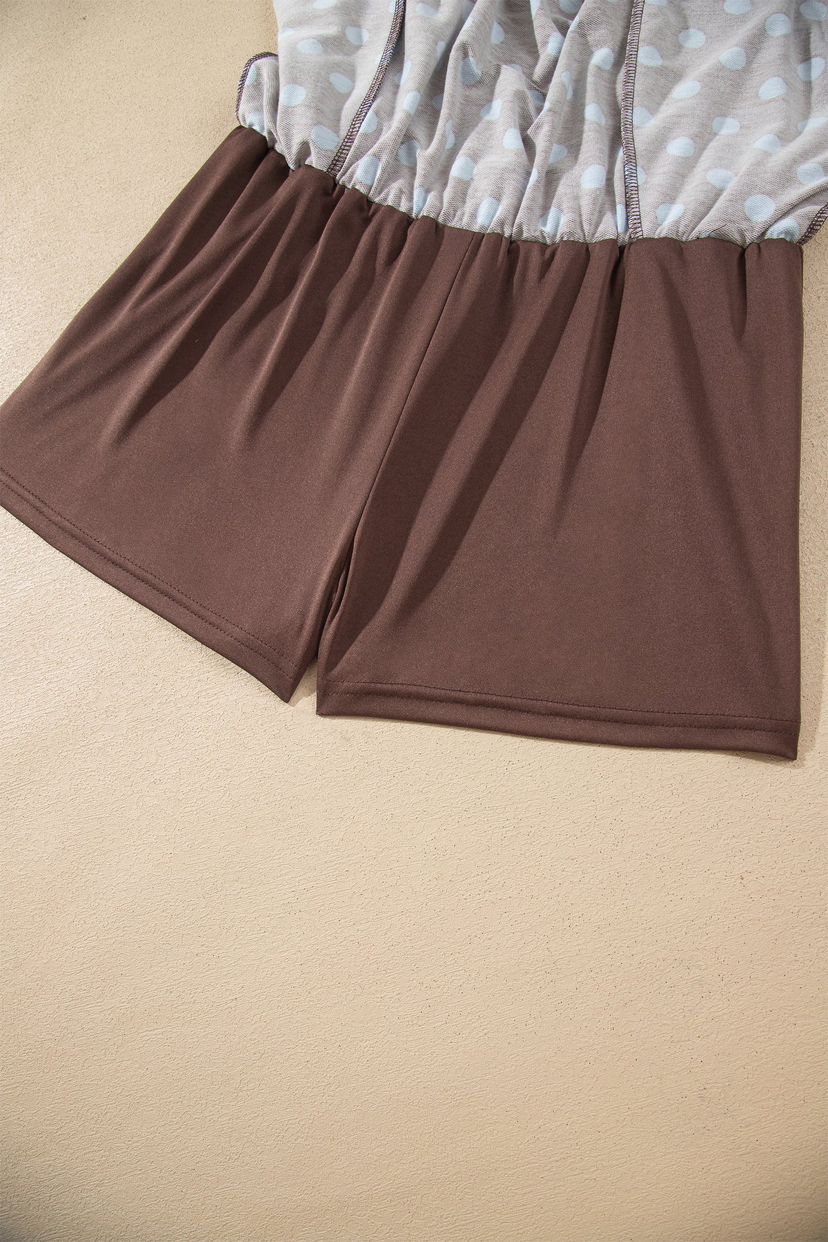 Khaki Polka Dot Hooded Long Sleeve Top Casual Mini Skort Set