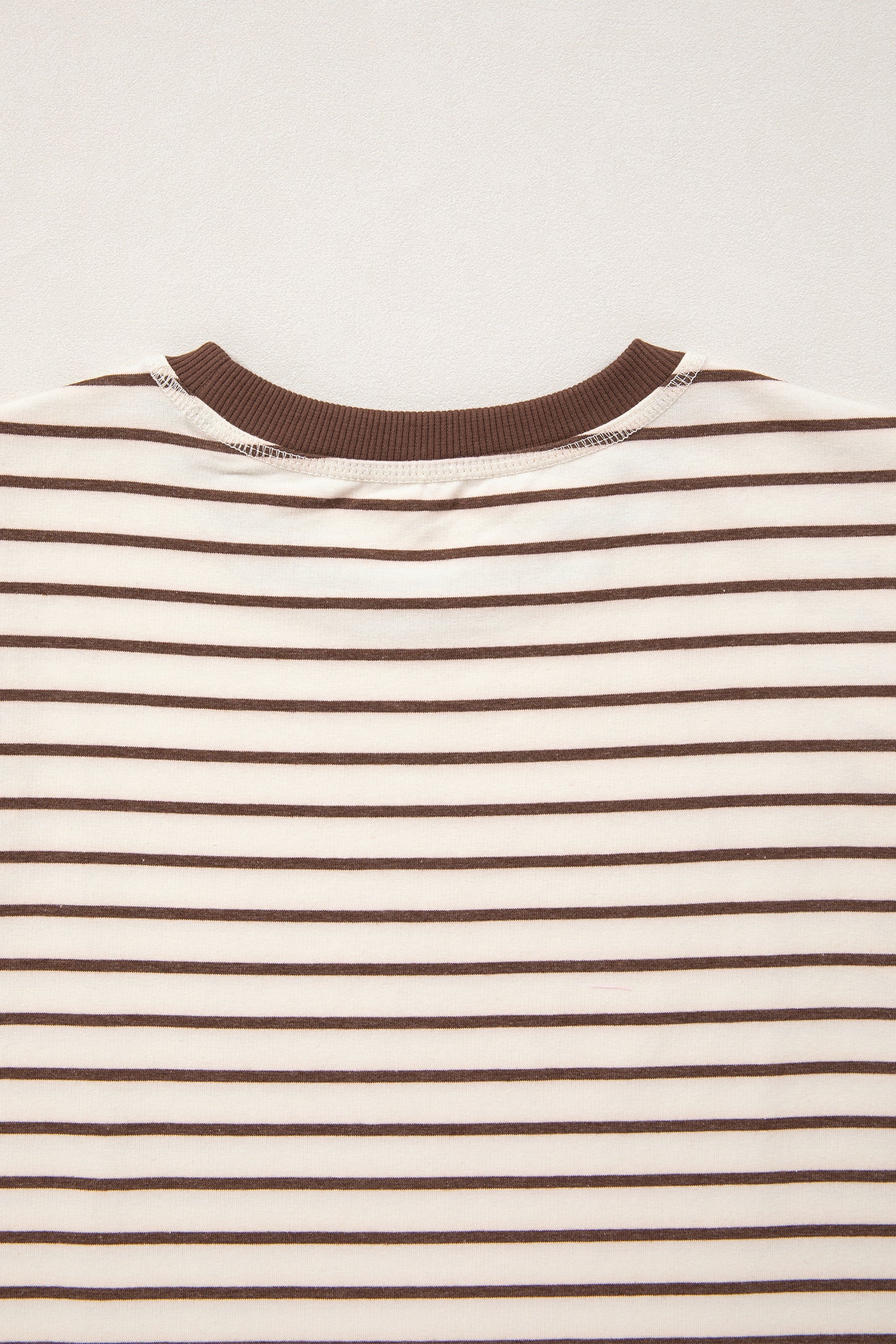 Red Stripe Ribbed Round Neck Trim Loose Tank Top
