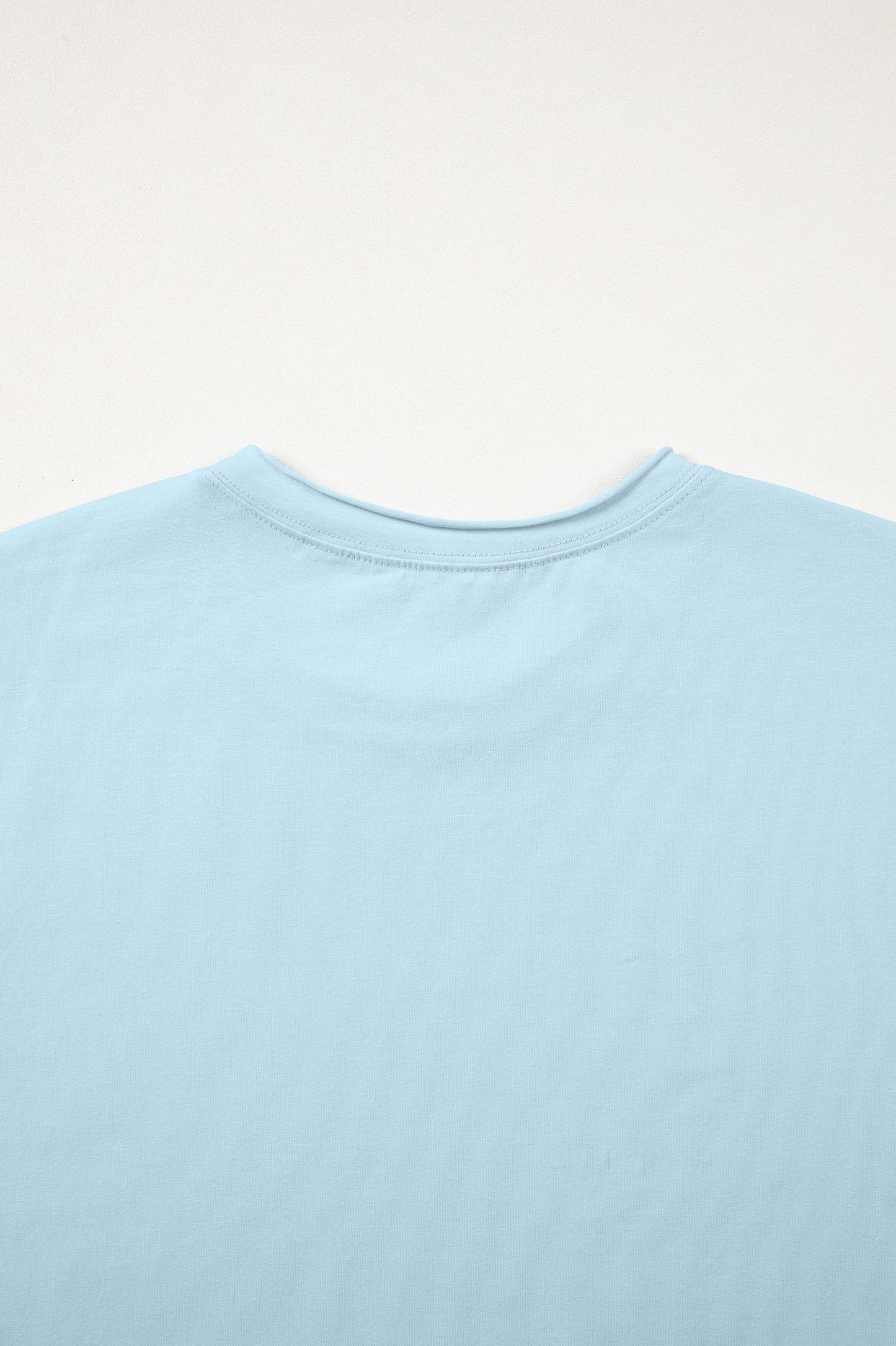 Myosotis Solid Color Round Neck Casual T Shirt