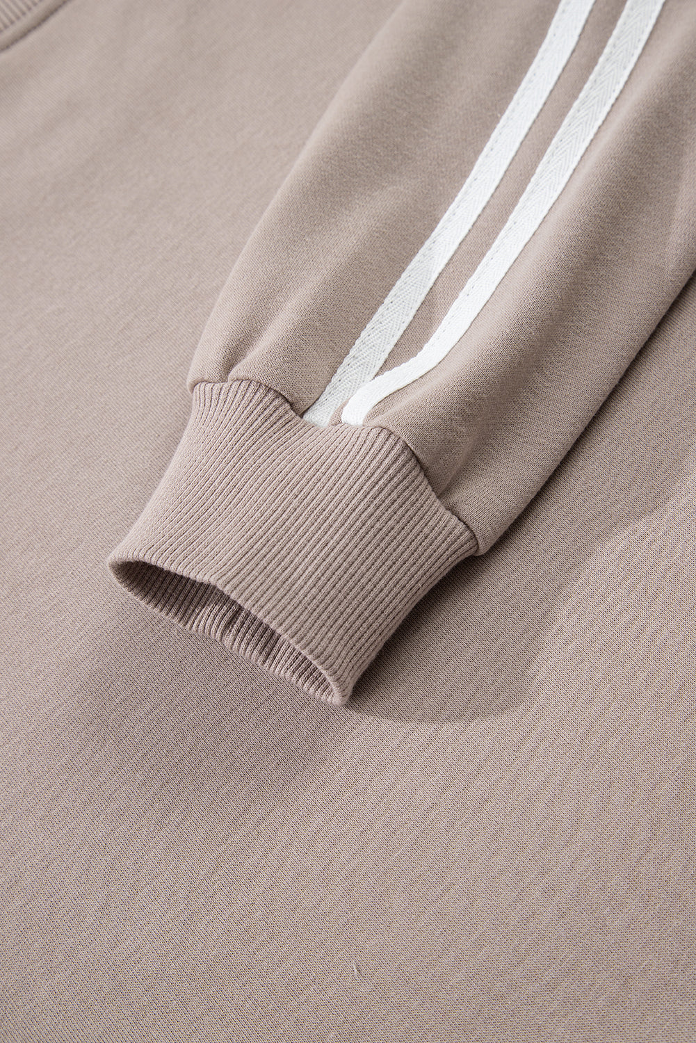 Black Varsity Striped Detail Crewneck Pullover Elastic Sweatpants 2pcs Outfit