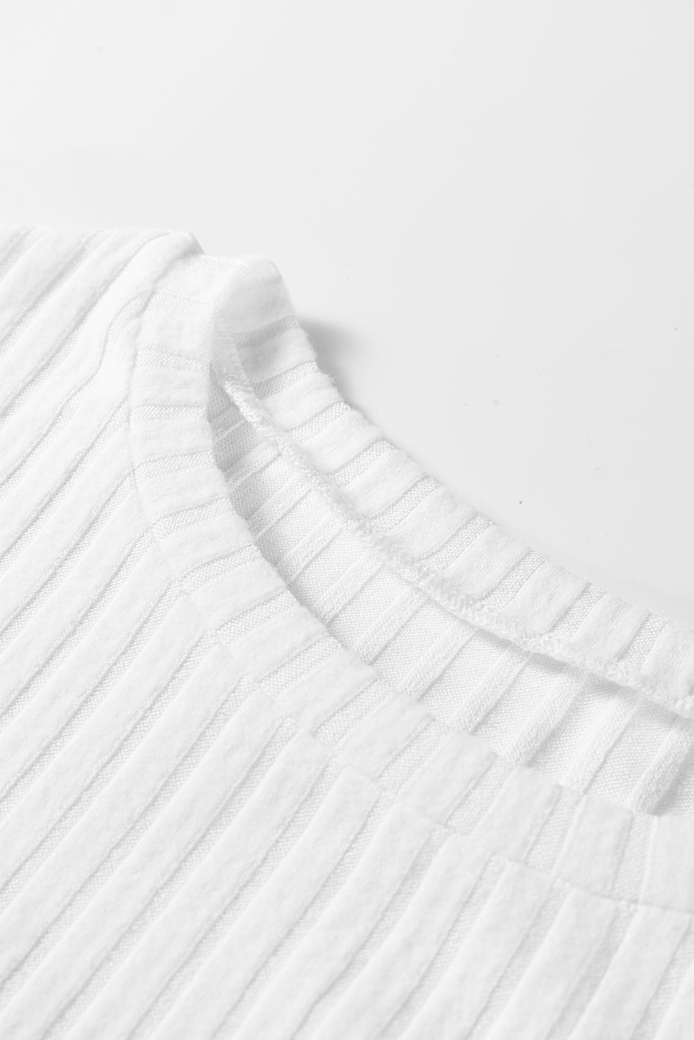 Black Ribbed Texture Round Neck Long Sleeve Rounded Hem Knit Top