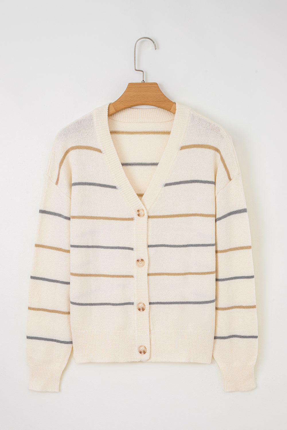 Multicolour Ribbed Edge Drop Shoulder Sweater