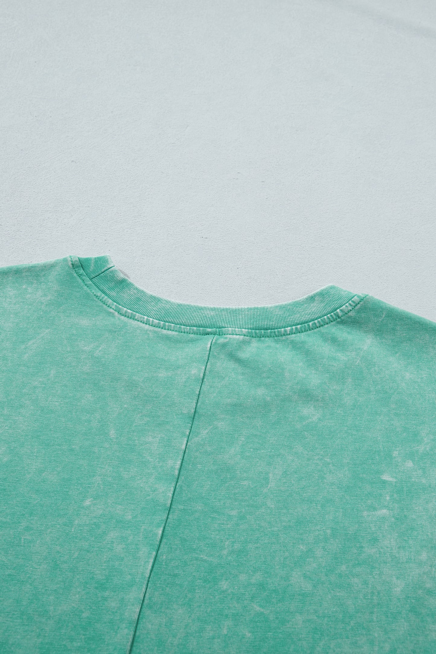 Solid Cotton Tee Vintage Washed Oversized Casual Top