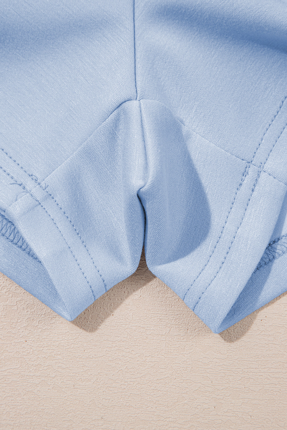 Beau Blue Puff Sleeve Pearl Embellished Scallop Trim Top 2 Piece Skort Set