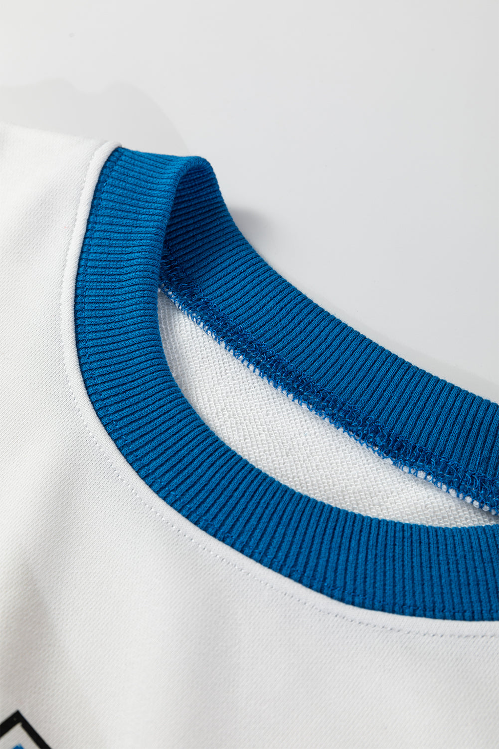 Oatmeal GAME DAY Letter Graphic Varsity Striped Detail Baggy Sweatshirt