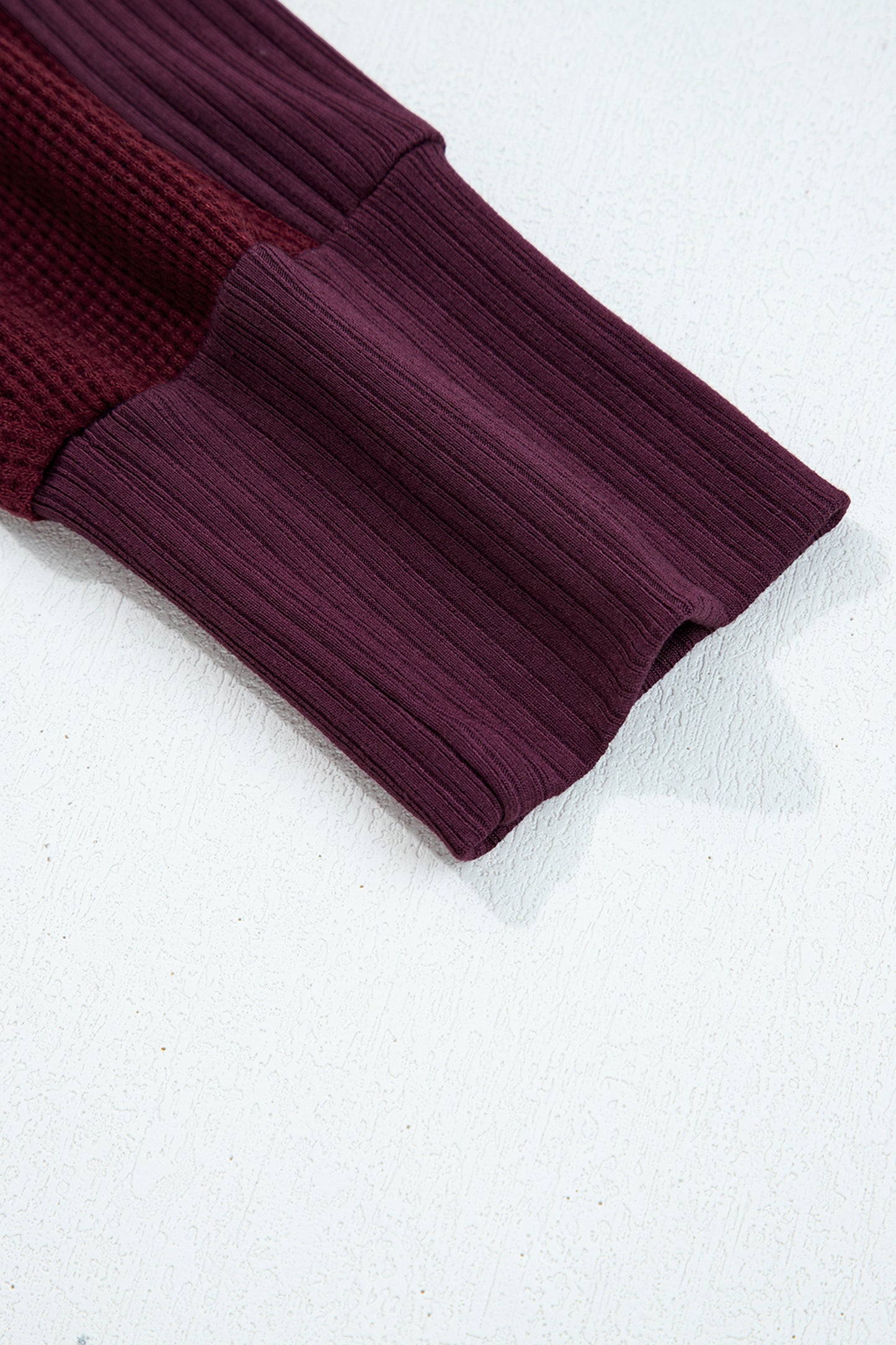 Gray Waffle Splicing Zip Up Front Button Hooded Jacket