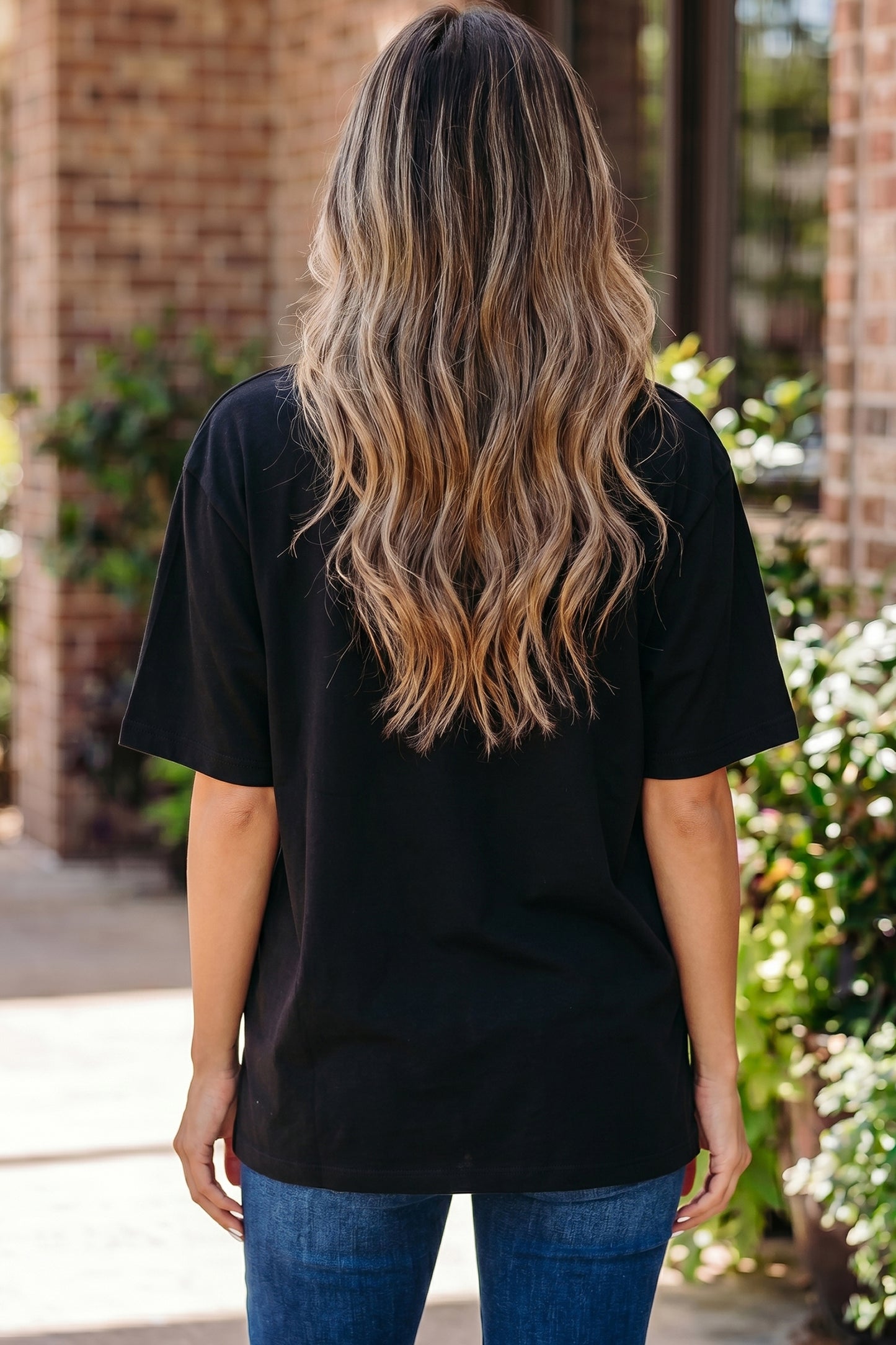 Solid Cotton Tee High Neck Oversized Casual Top