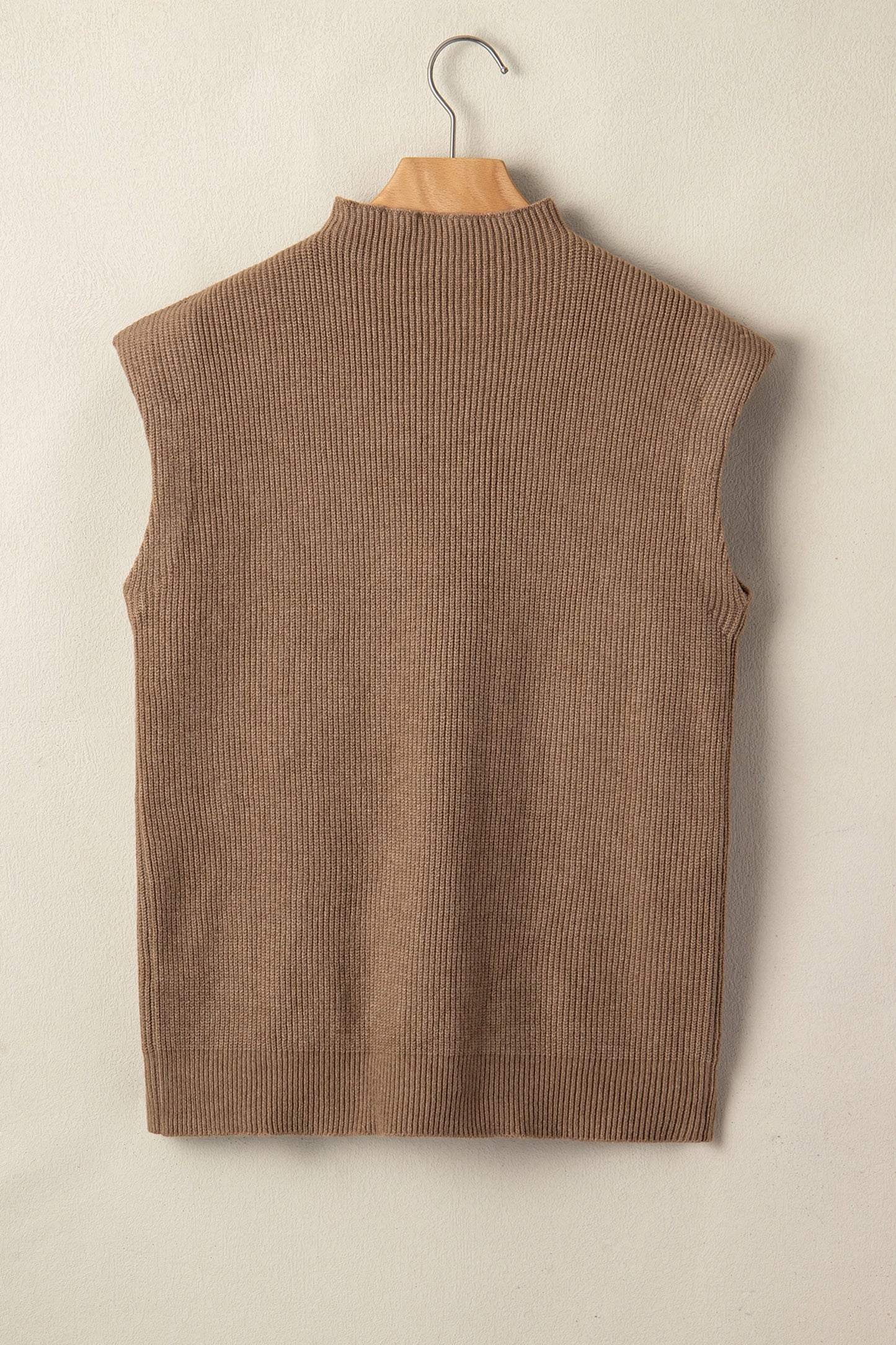 Ribbed Knit Sweater Vest Mock Neck Western Boutique Top