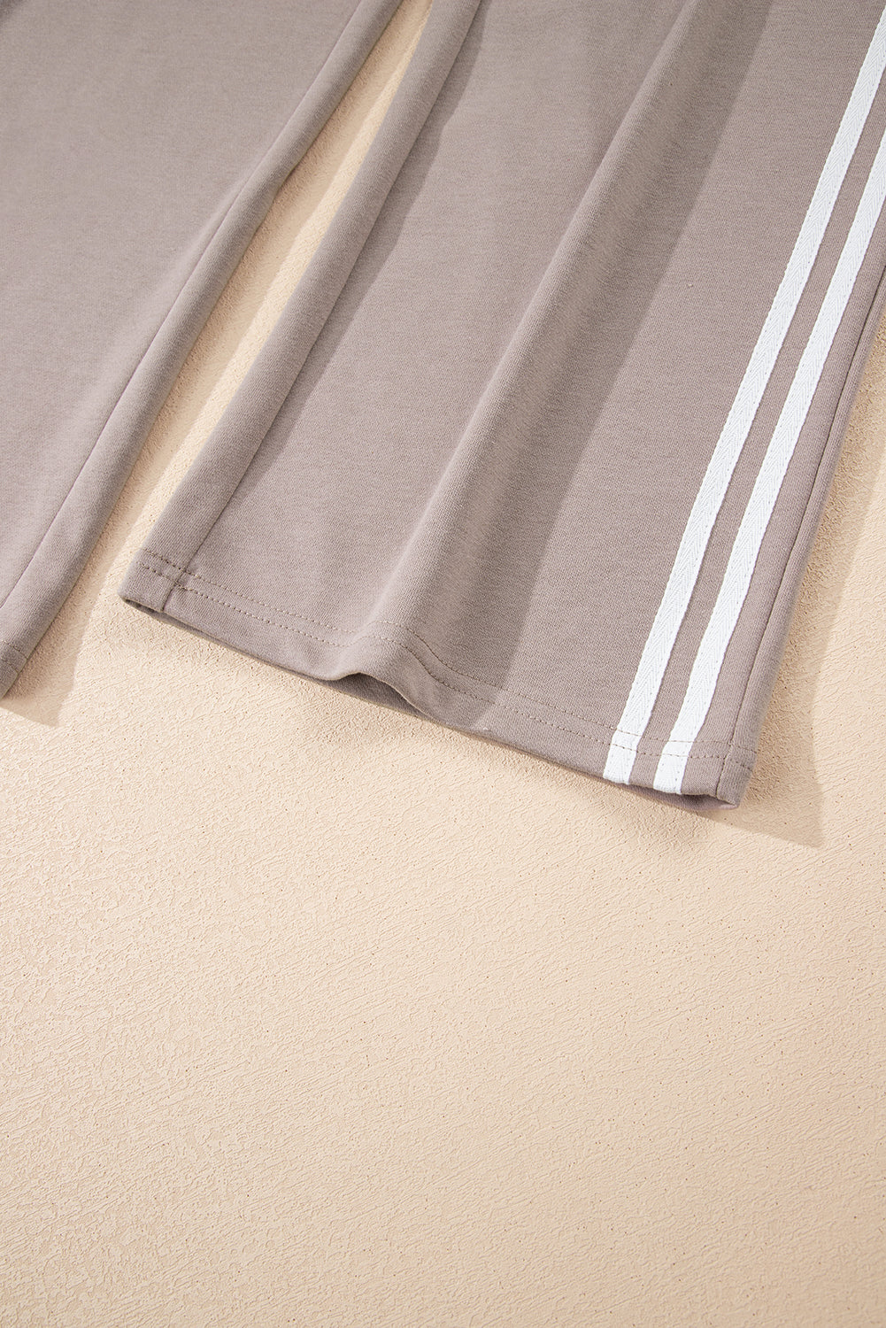 Black Varsity Striped Detail Crewneck Pullover Elastic Sweatpants 2pcs Outfit