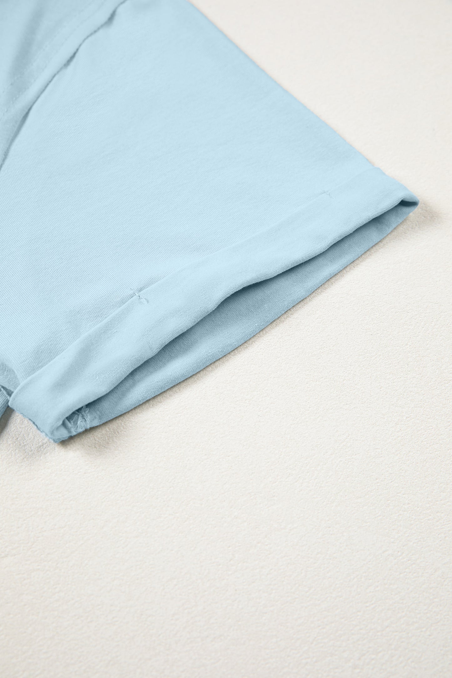 Myosotis Solid Color Round Neck Casual T Shirt