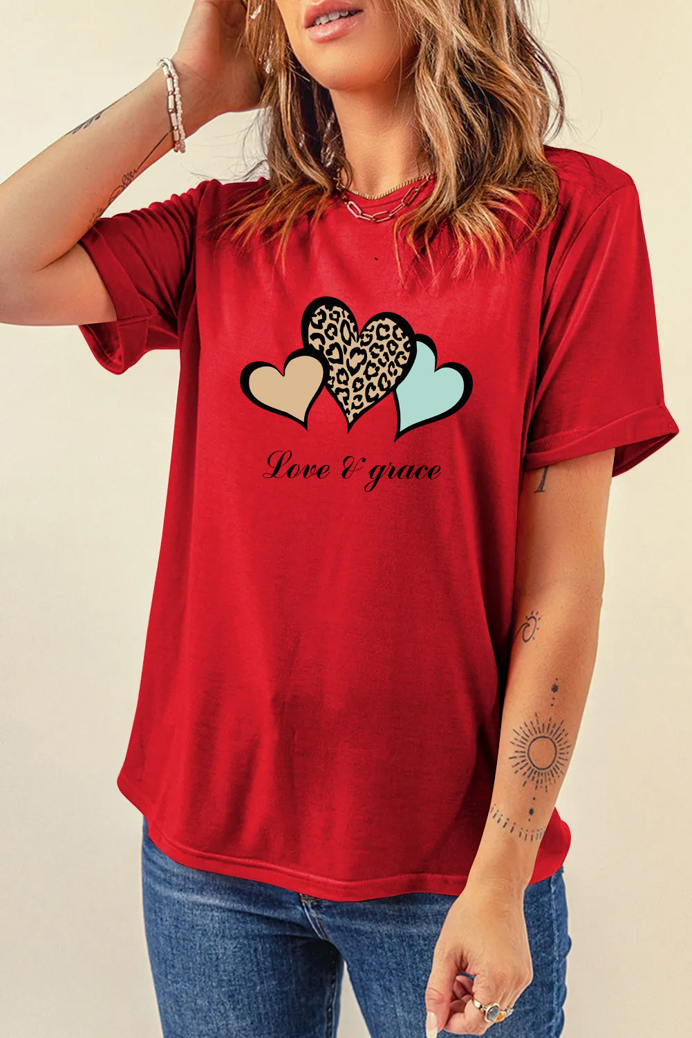 Valentine’s Day Love and Grace Heart Graphic Tee