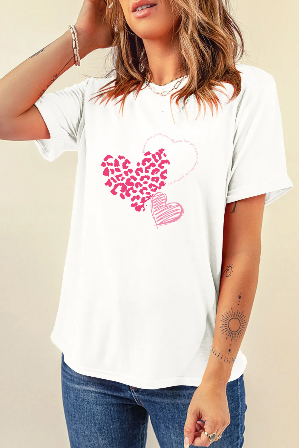 Valentine’s Day Leopard Heart Graphic Tee