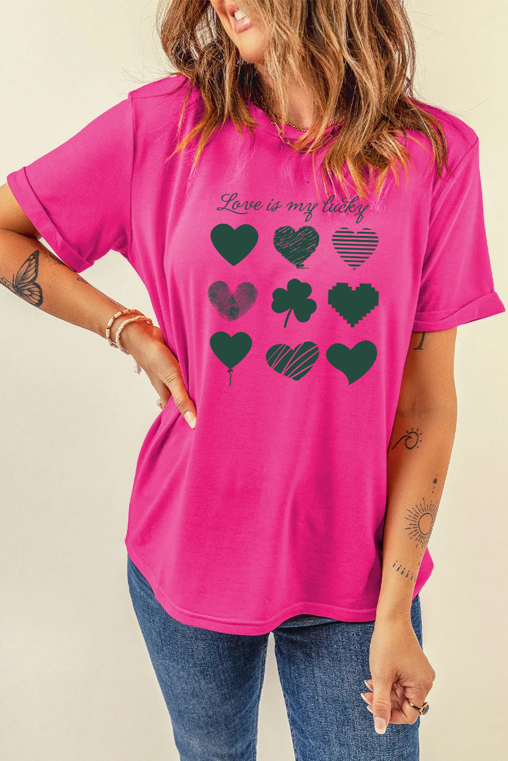 St Patricks Day Love Shamrock Heart Graphic T-Shirt