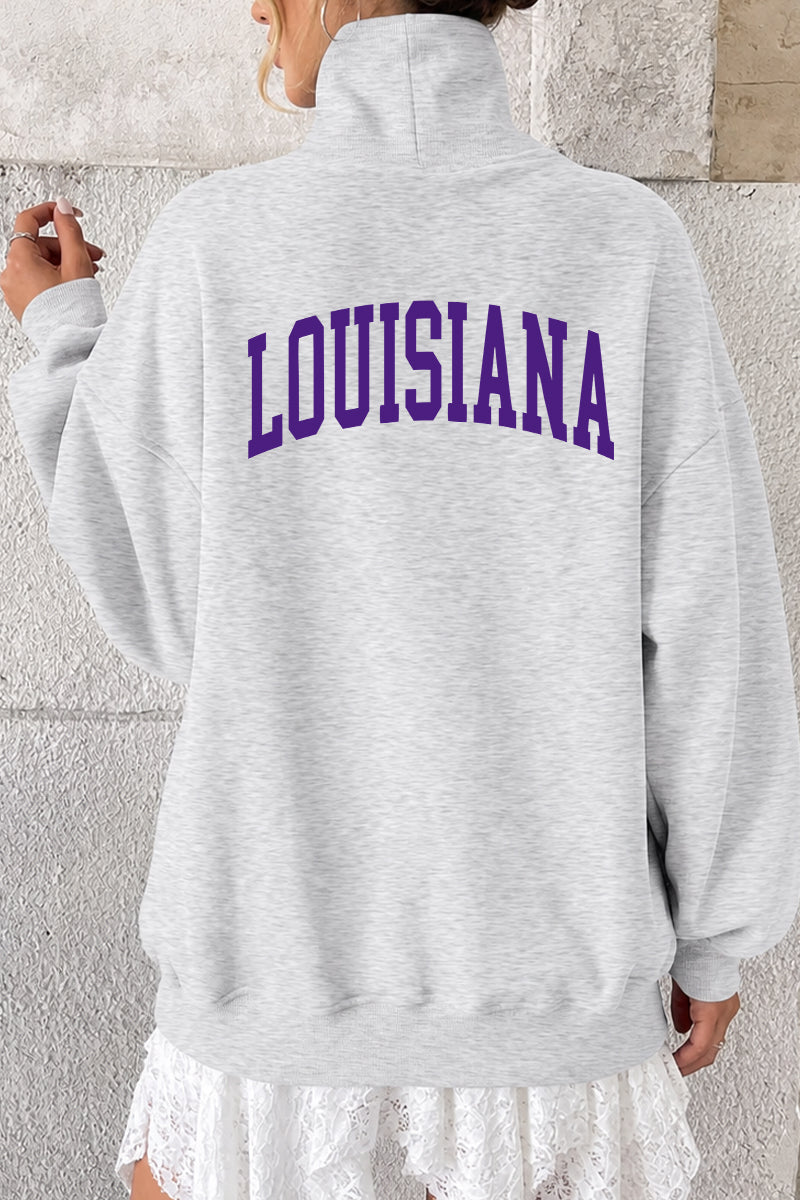 Game Day Sweatshirt Oversized Collegiate State Letter Pullover