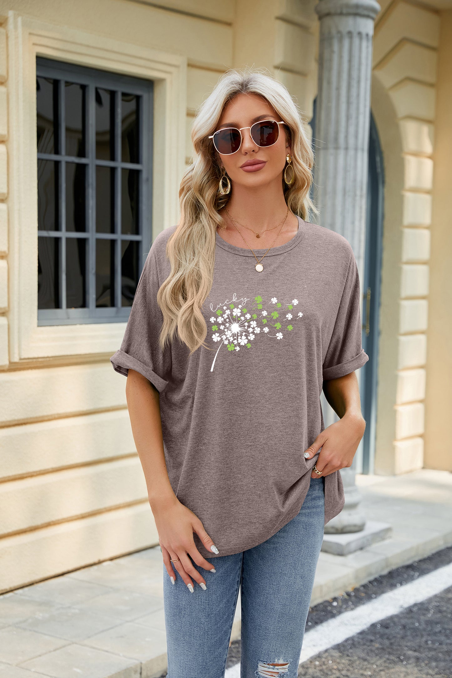 St Patrick’s Day Lucky Clover Dandelion Graphic Tee