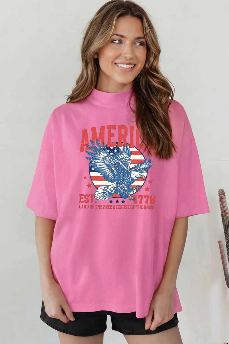 America Eagle Graphic Tee Oversized Vintage Patriotic