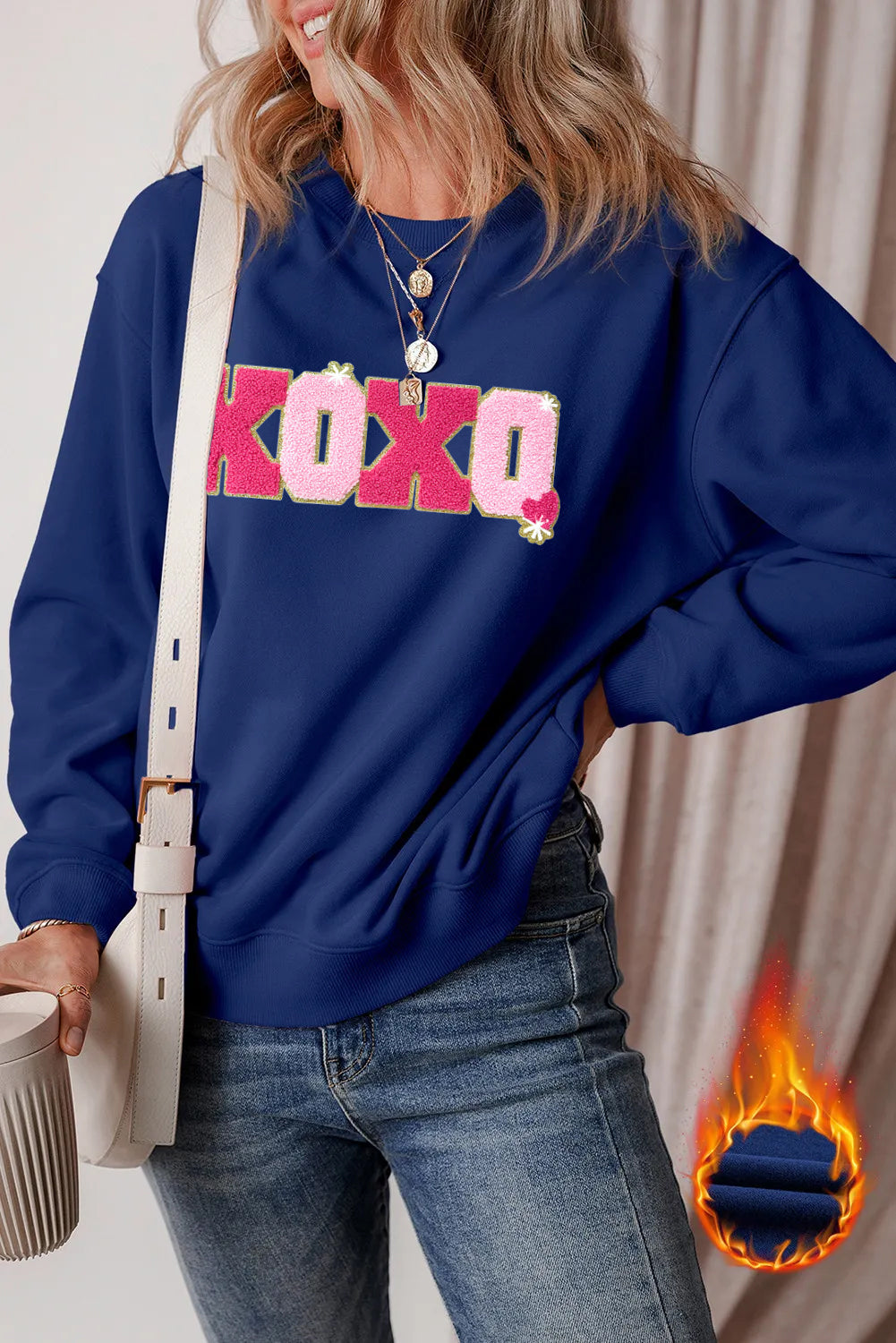 Valentine’s Day XOXO Glitter Graphic Sweatshirt
