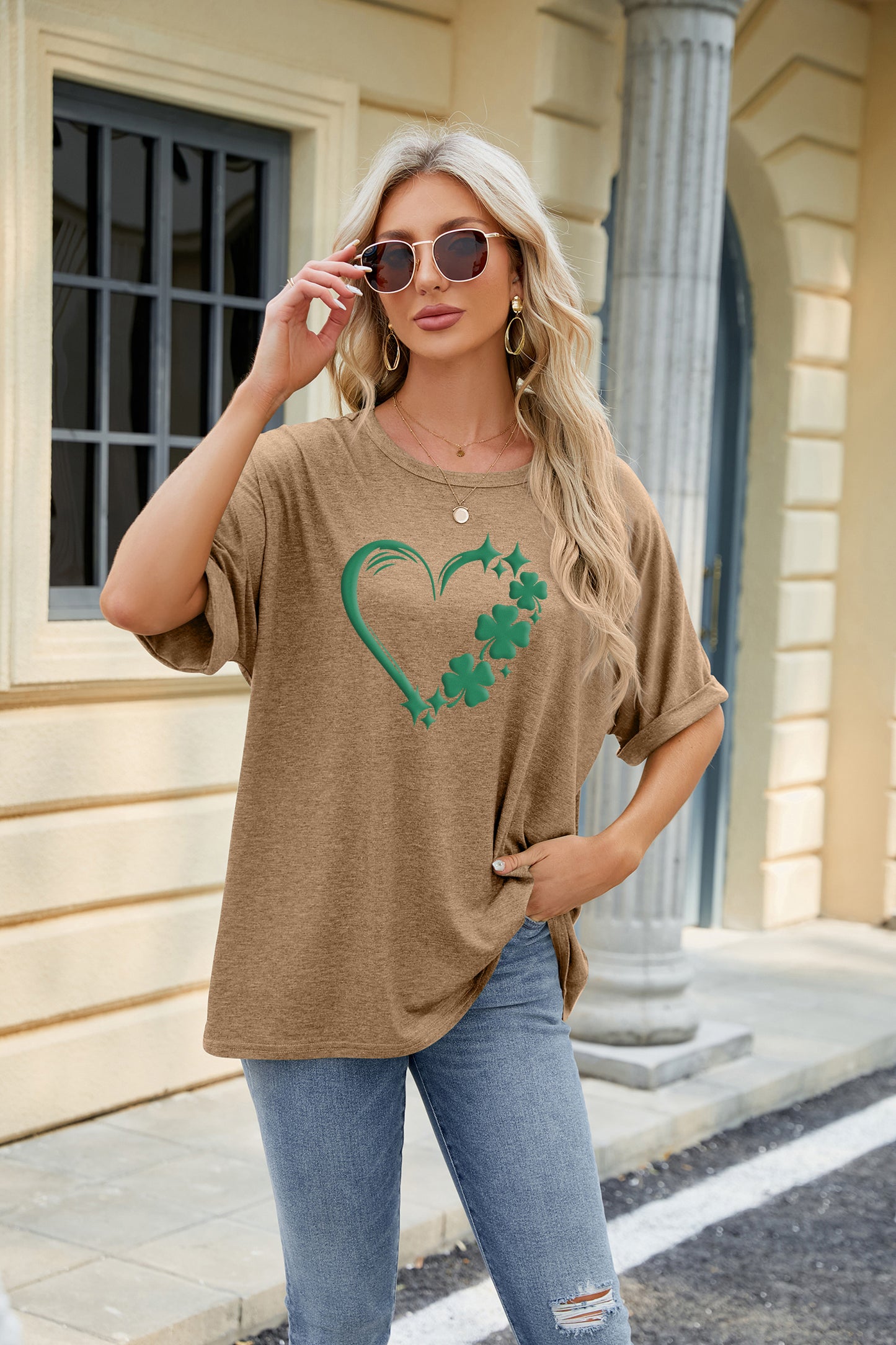 Saint Patrick’s Day Shamrock Heart Graphic Tee