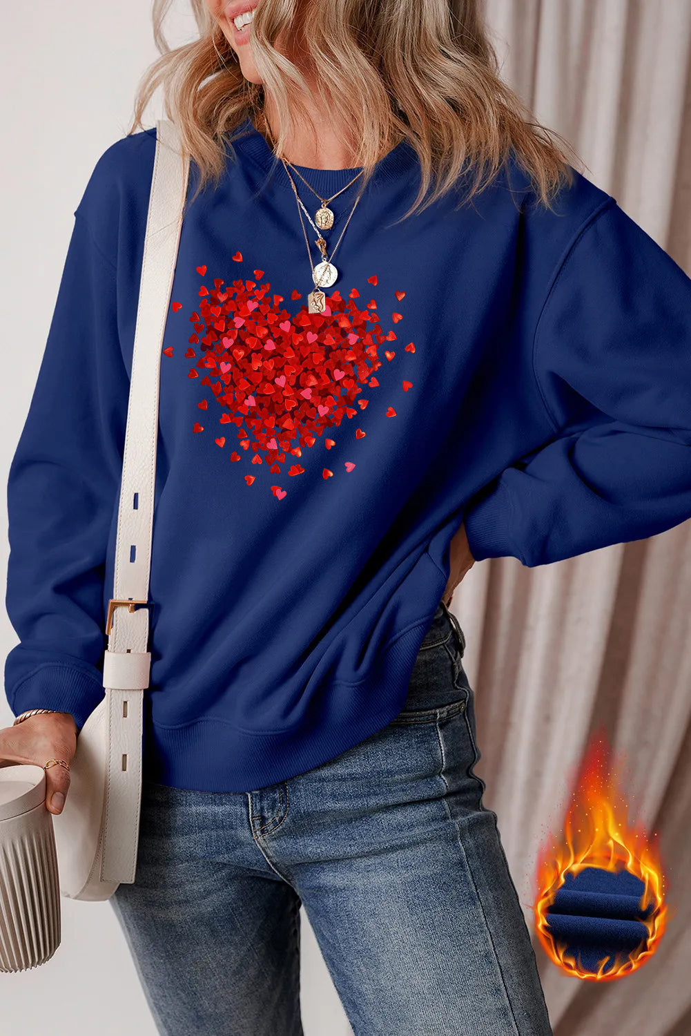 Valentine’s Day Heart Confetti Love Graphic Sweatshirt