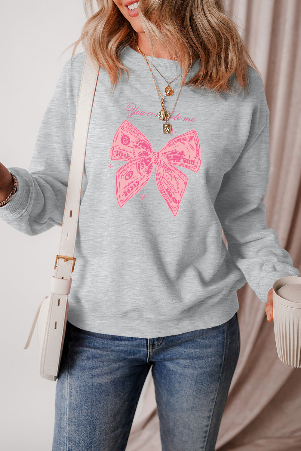 Valentine’s Day Money Bow Love Graphic Sweatshirt