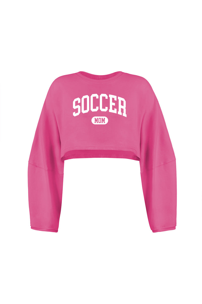 Soccer Mom Cropped Sweatshirt Women Pink Game Day Crop Top