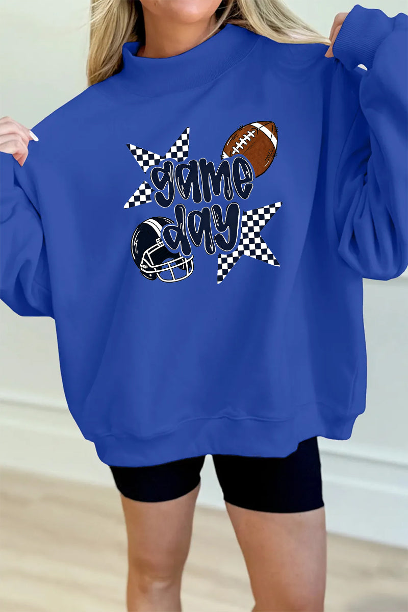 Sweatshirt Game Day Oversized Mock Neck Pullover