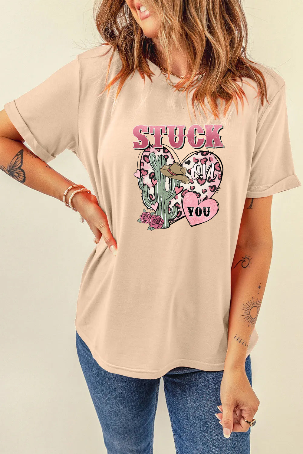 Valentine’s Day Stuck On You Cowgirl Graphic Tee