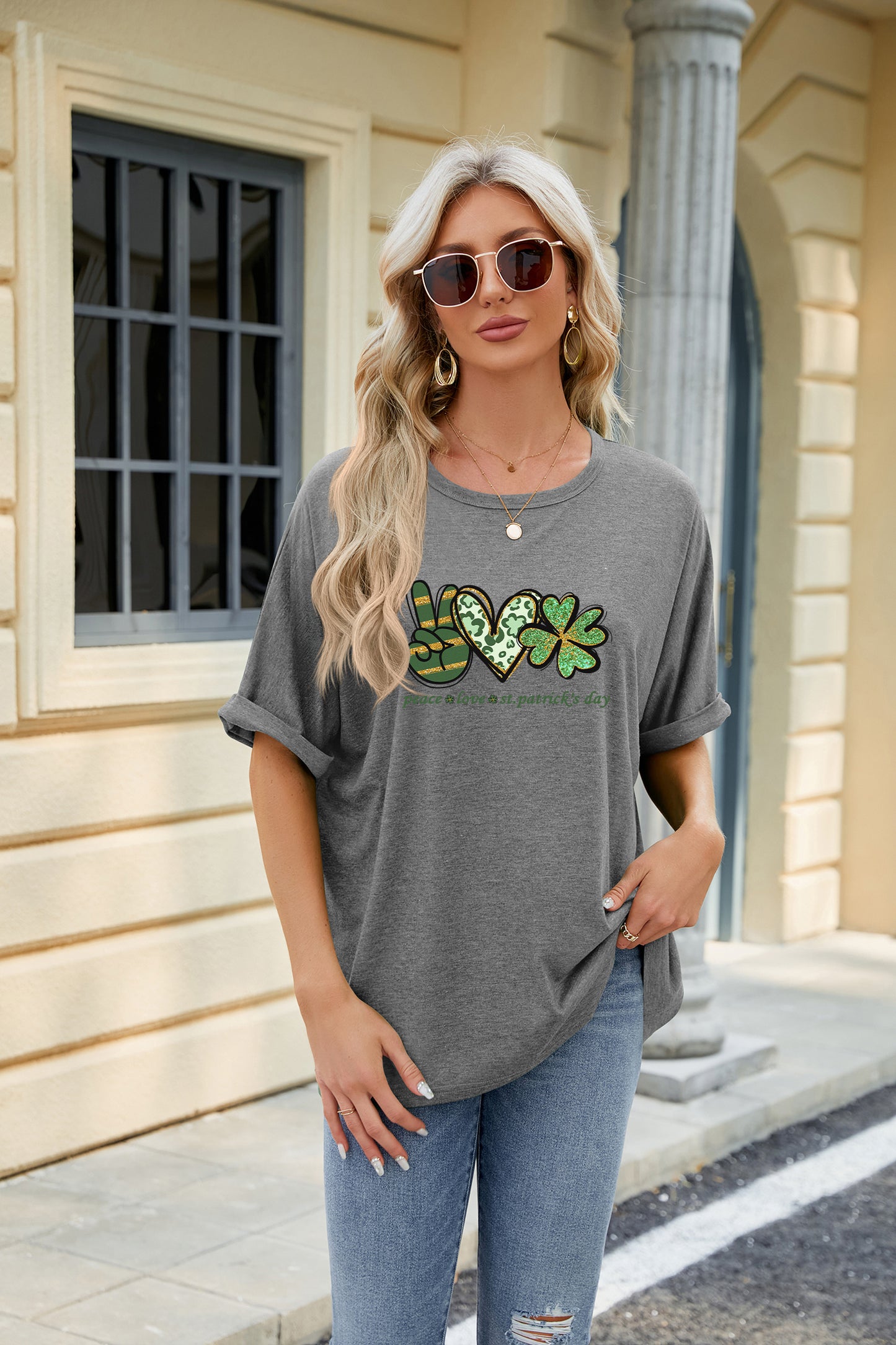 Saint Patrick’s Day Lucky Clover Heart Graphic Tee