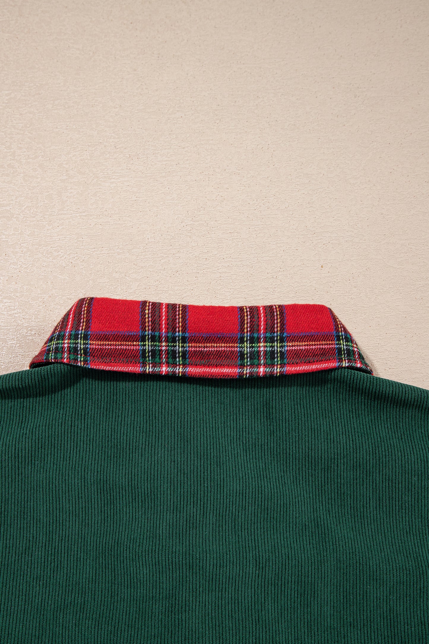Blackish Green Plaid Pocket Button Long Sleeve Shift Shacket