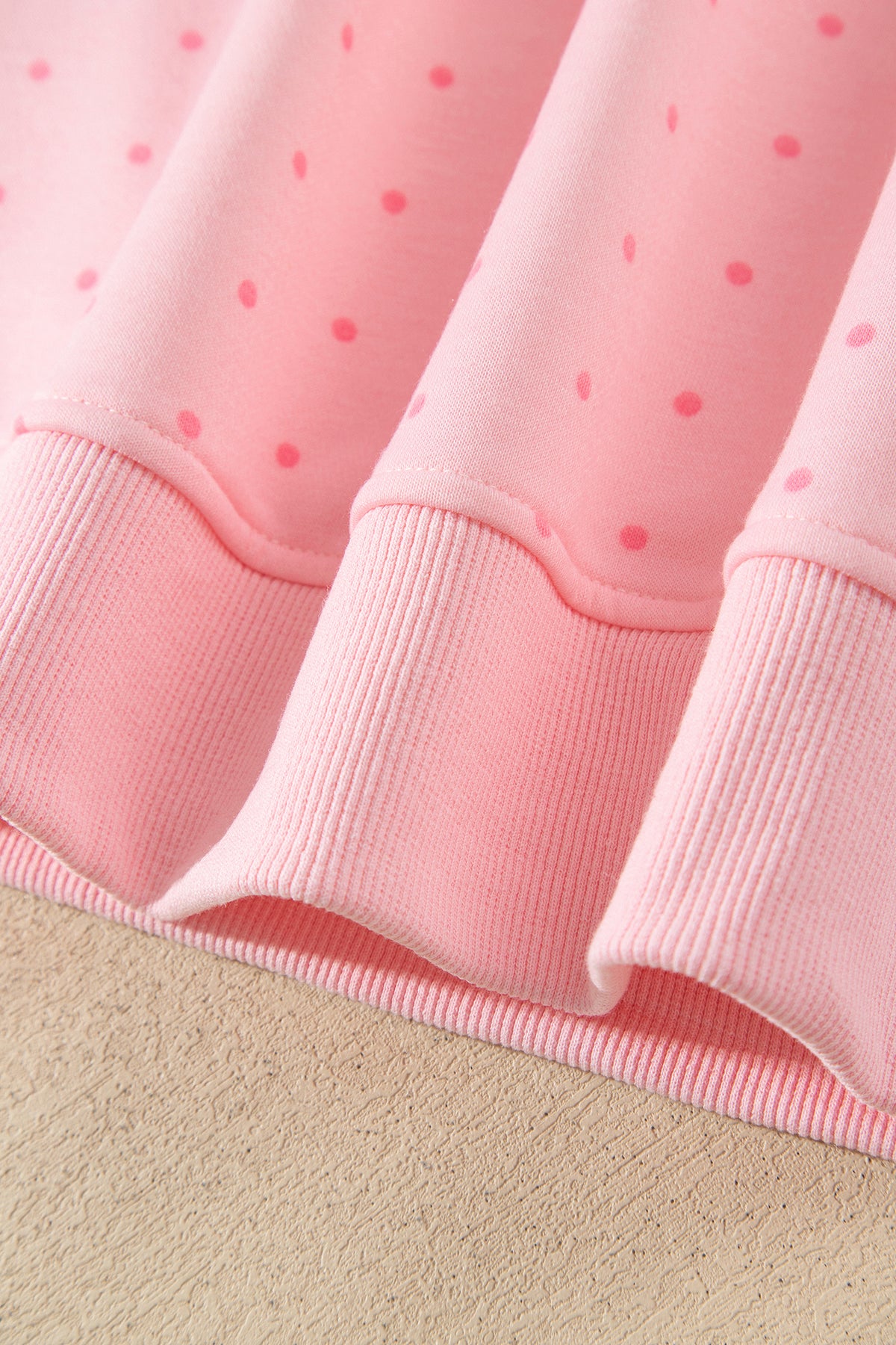 Pink Polka Dot Printed Oversized Hoodie Casual Shorts 2pcs Set