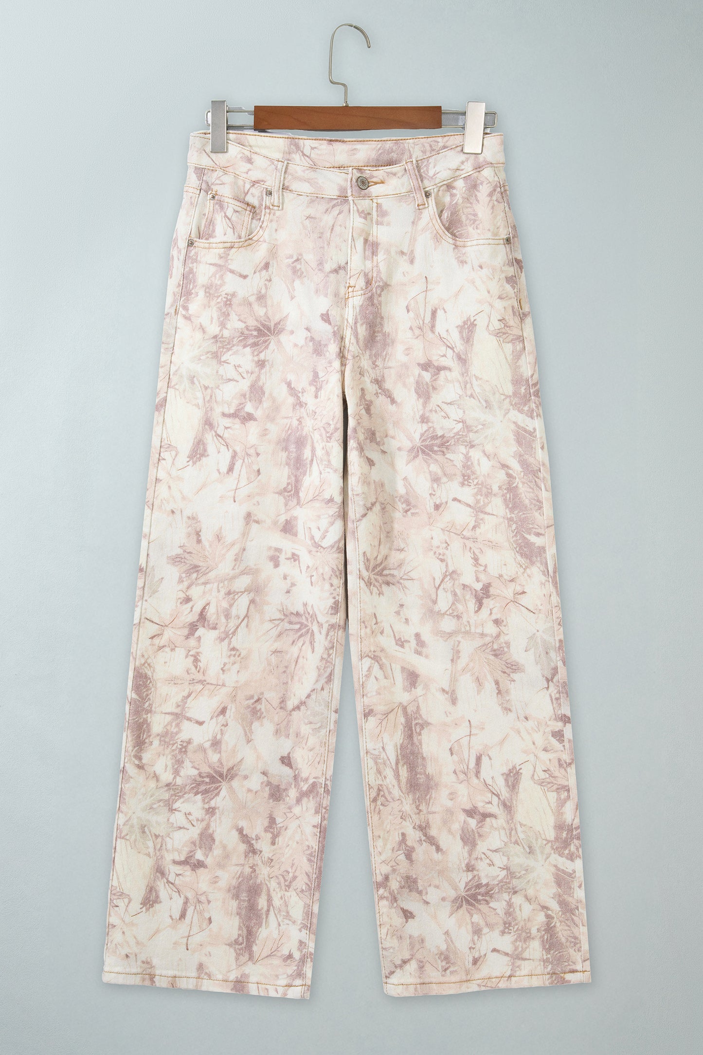 Khaki Woodland Camo Tummy Control Denim Wide Leg Jeans
