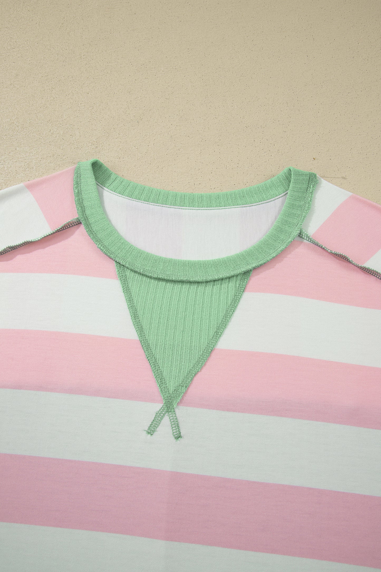 Striped Knit Top Oversized Color Block Boutique Tee