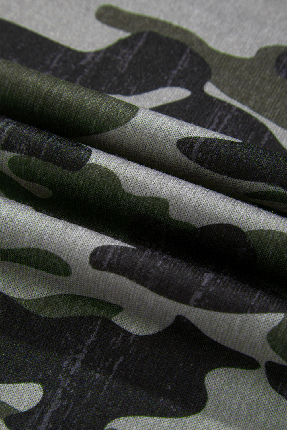 Multicolour Retro Camouflage Print Exposed Seam Patchwork Drop Shoulder Sweatshirt