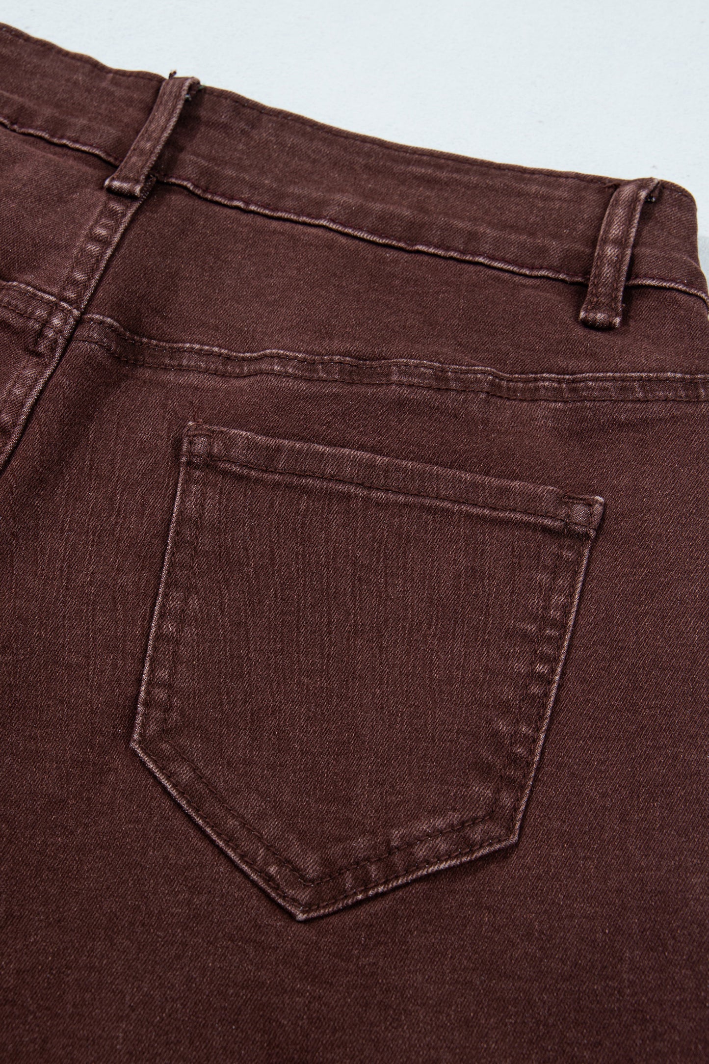 Dusk Blue Side Seam Rivet Detail Ankle Length Casual Jeans