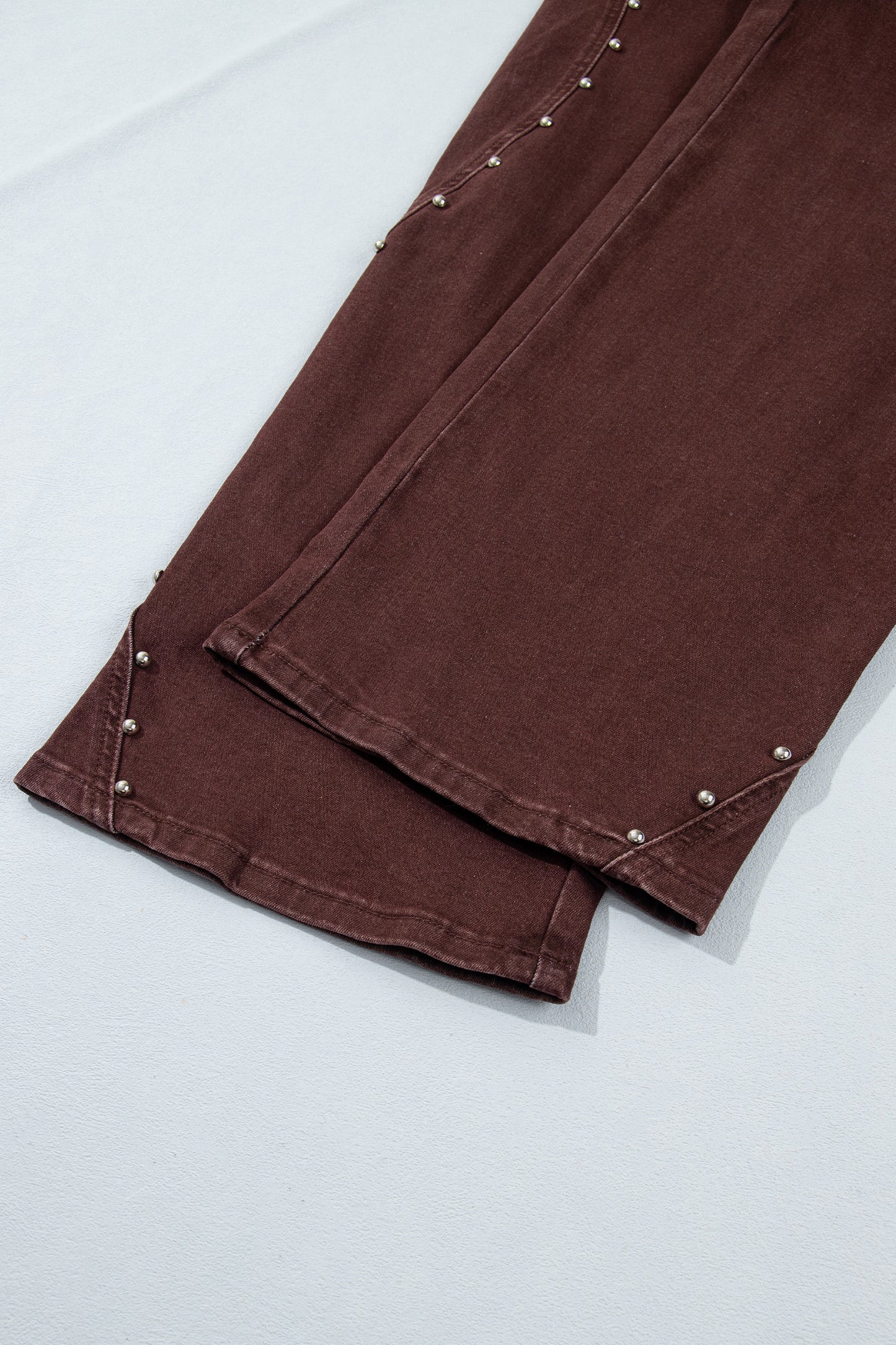 Dusk Blue Side Seam Rivet Detail Ankle Length Casual Jeans