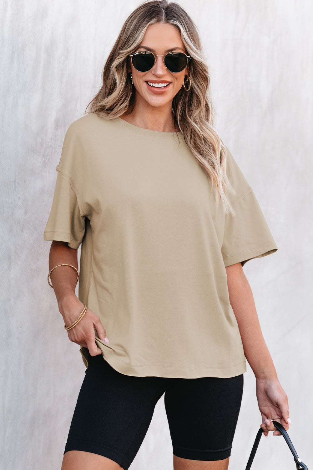 Black Raw Seam Patchwork Drop Shoulder Oversize T Shirt