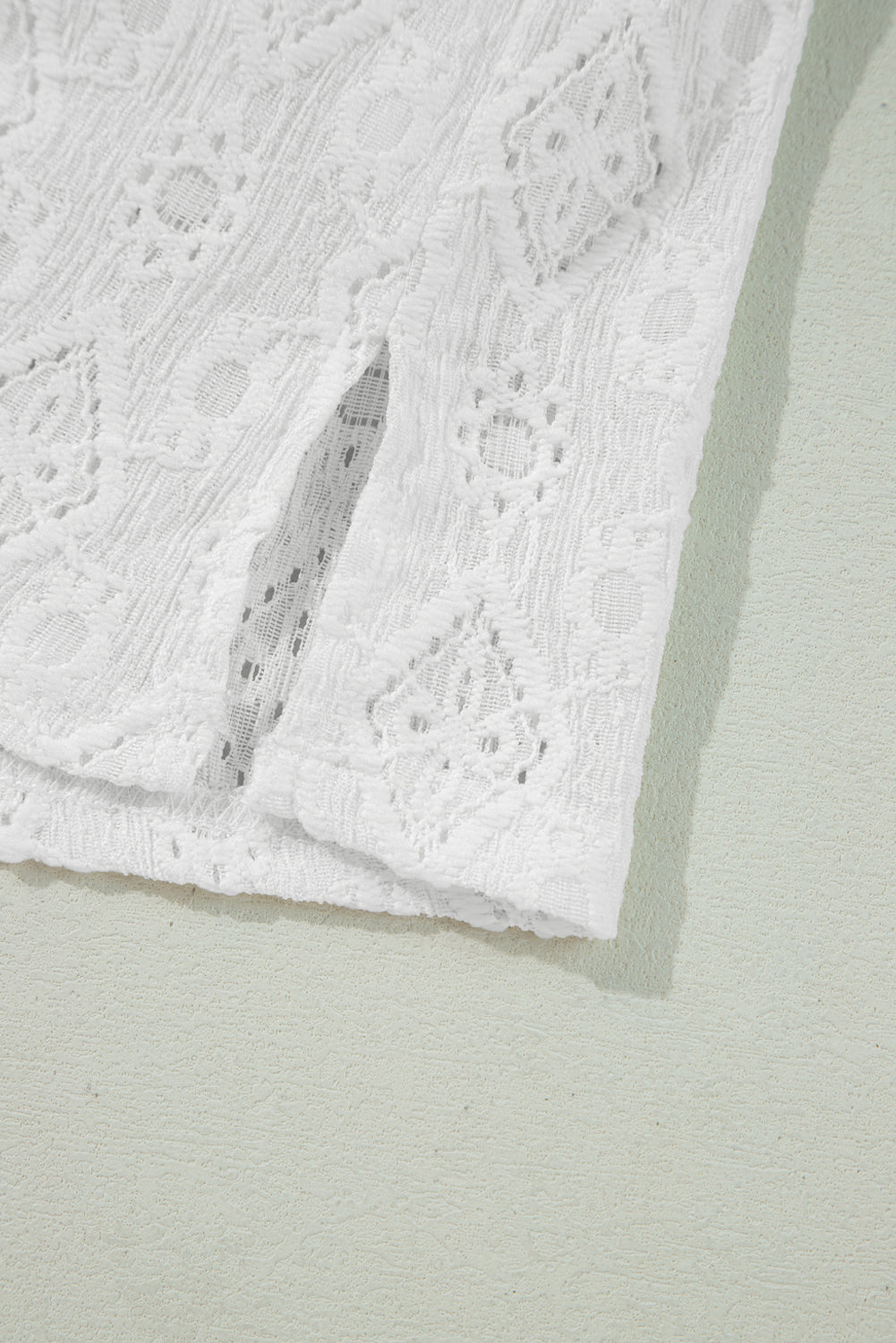 White Lace Sleeveless Knot Hollow Out Back Tied Waist Mini Dress