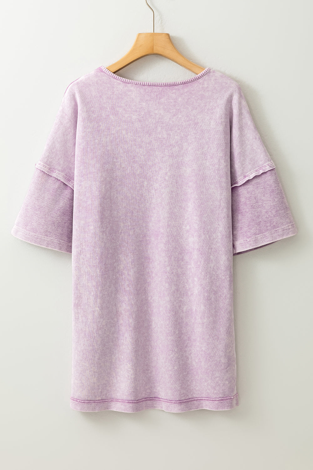 Mother's Day Bow Print Mineral Washed Oversized Drop Shoulder T-Shirt